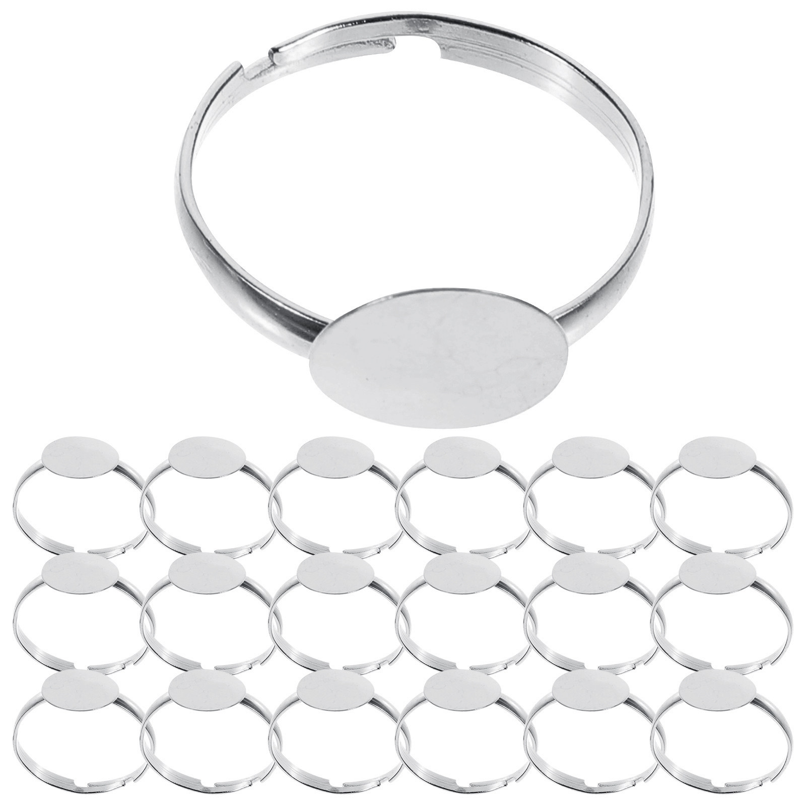 Craft Embellishment - 100Pcs Alloy Ring Blanks for DIY