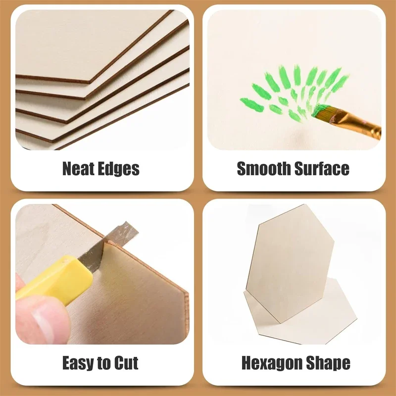20pcs 20cm Hexagon Unfinished  - Craft Embellishments ulasan dan harga