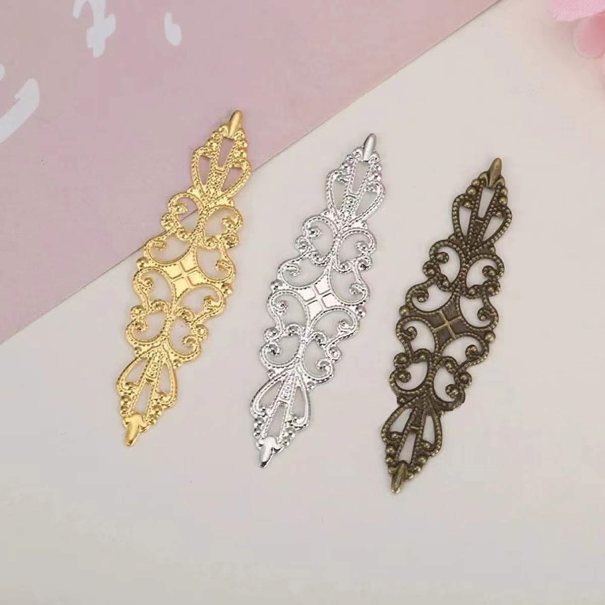 200PCS Hollow Rhombus Charm Fi - Craft Embellishment ulasan dan harga