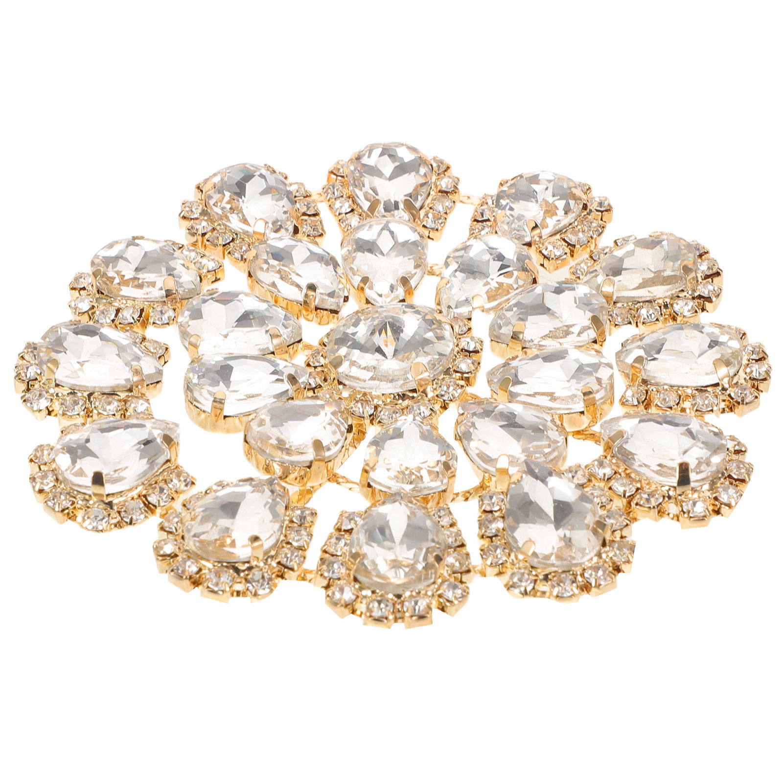 Round Rhinestone Flower Button - Applique Patch Flower ulasan dan harga