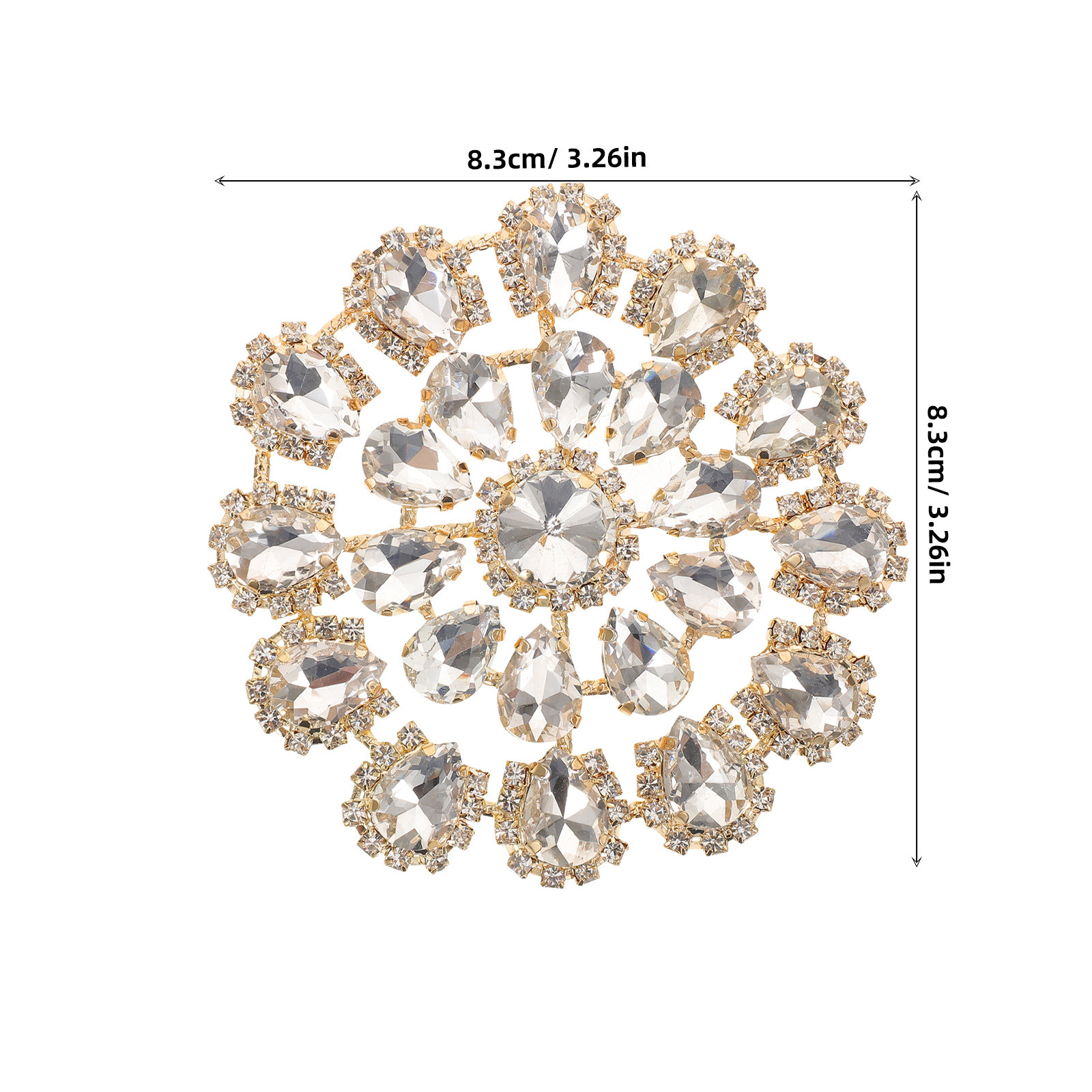 Round Rhinestone Flower Button - Applique Patch Flower ulasan dan harga