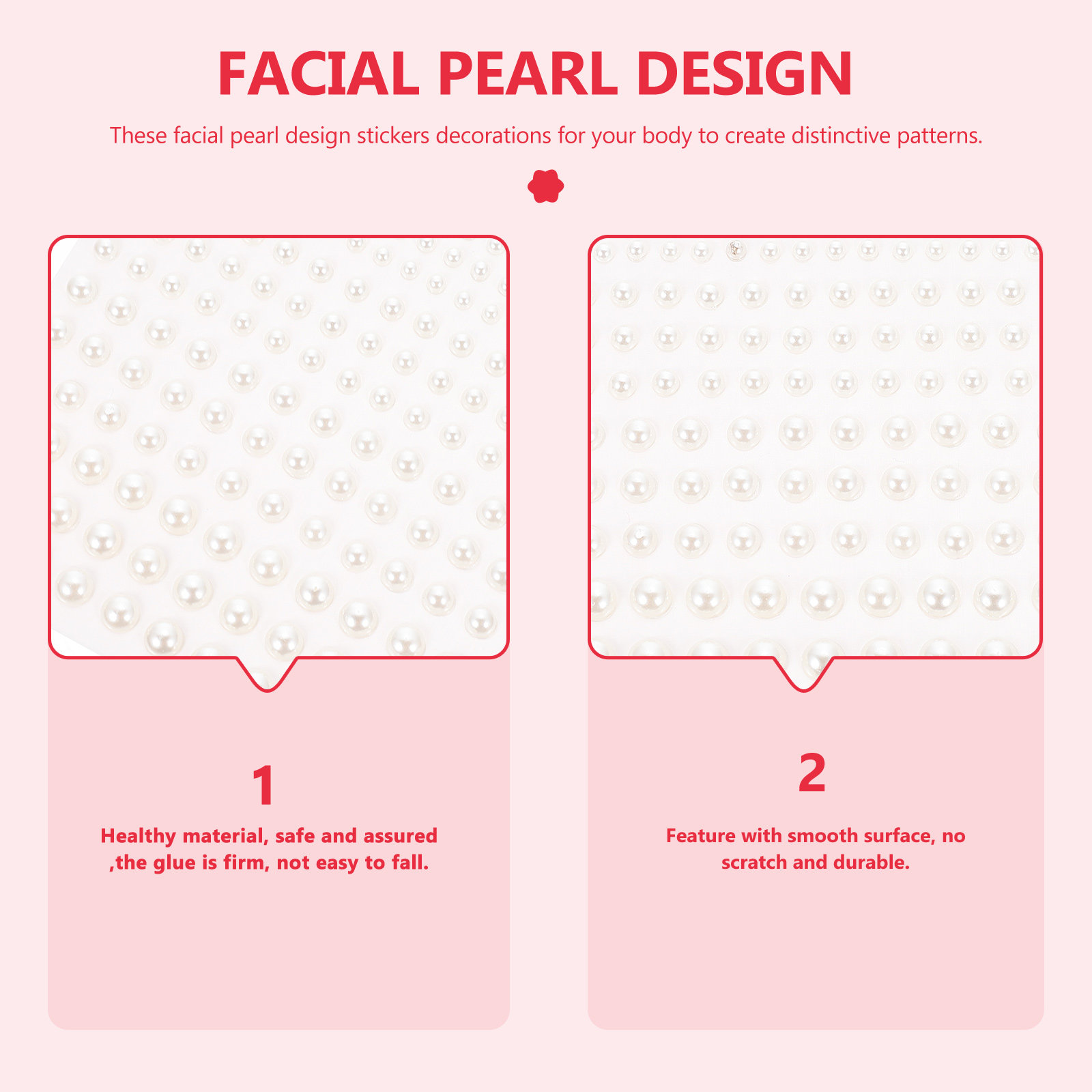 5Pcs Pearl Face Stickers Adhes - Craft Embellishment ulasan dan harga
