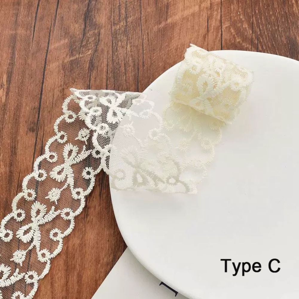 5 Yards Pure Cotton Sewing Tri - Lace Ribbon Trim ulasan dan harga