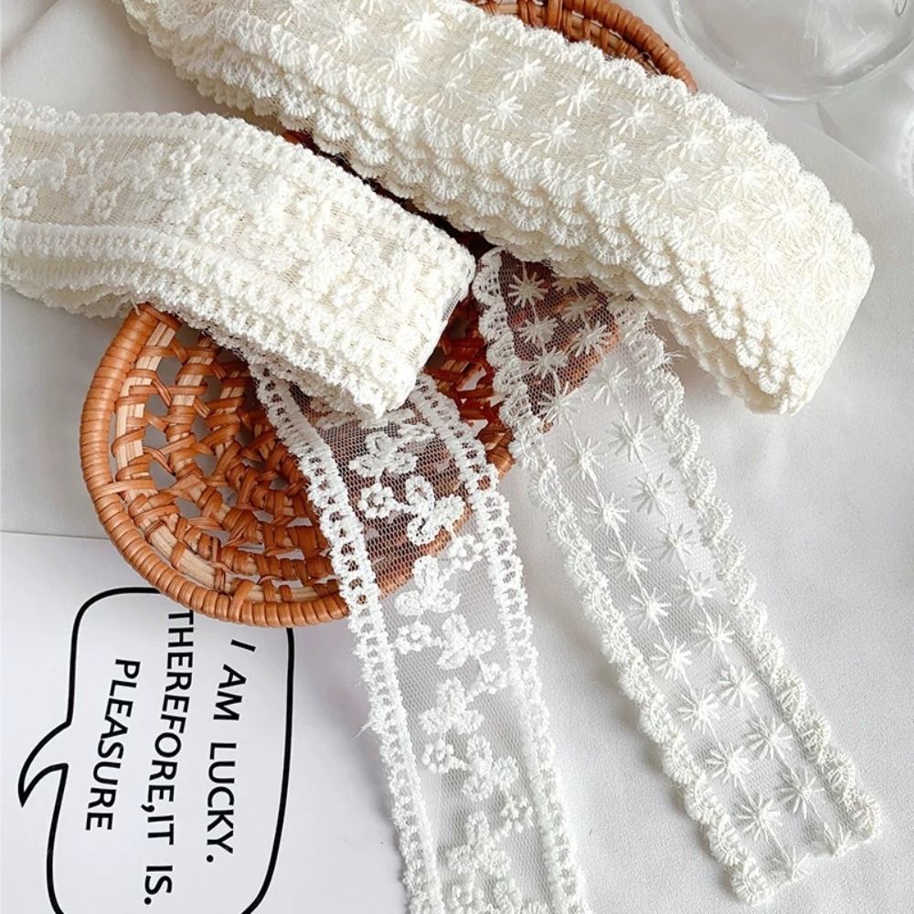 5 Yards Pure Cotton Sewing Tri - Lace Ribbon Trim ulasan dan harga