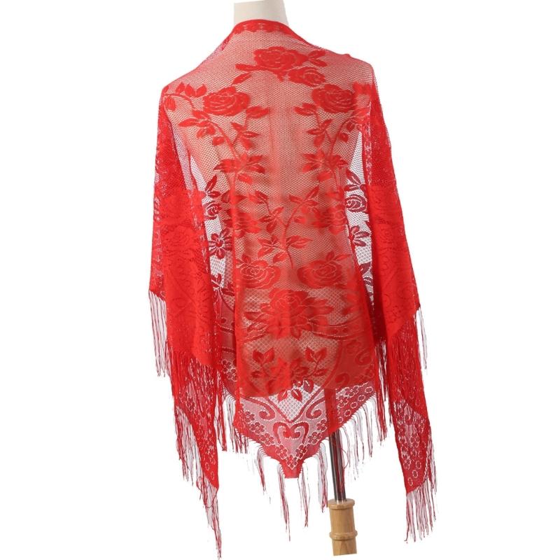652F All Matching Lace Shawl W - Tassel Fringe Trim ulasan dan harga