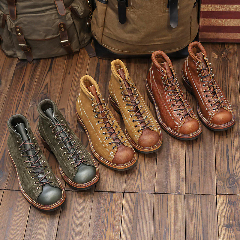 Vintage Men's Genuine Leather  - Guipure Lace Panel ulasan dan harga
