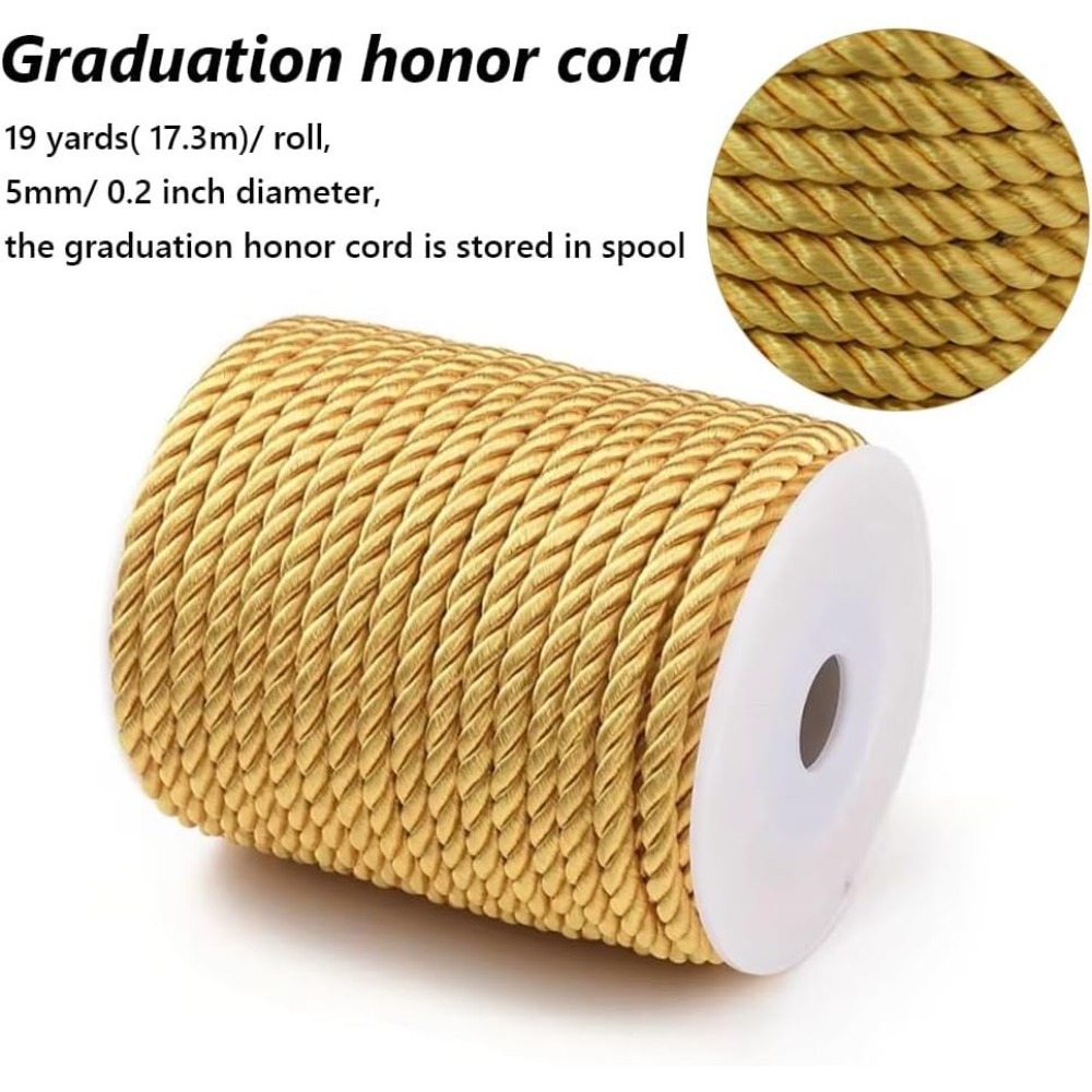 59 Feet 5mm Golden Decorative  - Cord Trim Twisted ulasan dan harga
