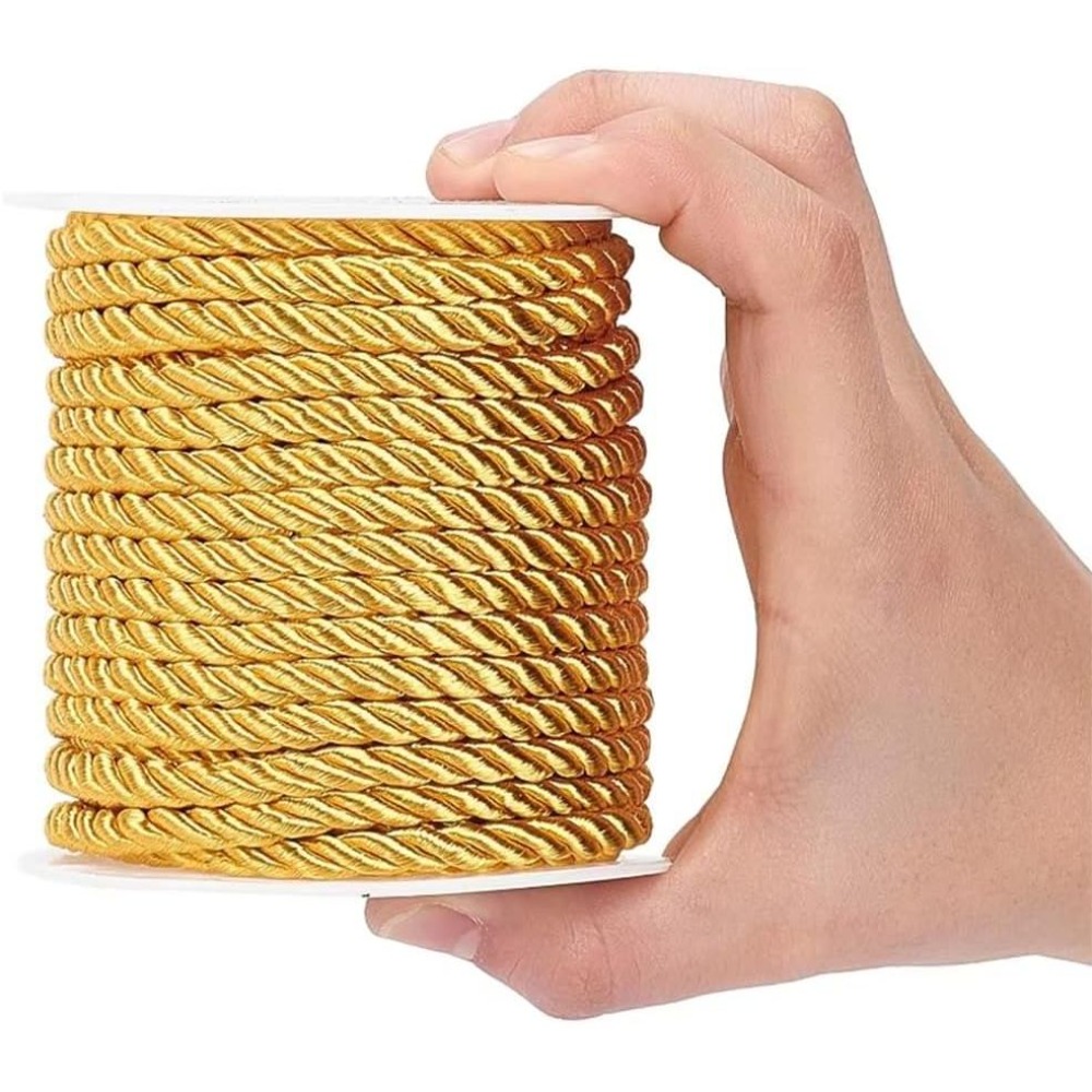 59 Feet 5mm Golden Decorative  - Cord Trim Twisted ulasan dan harga