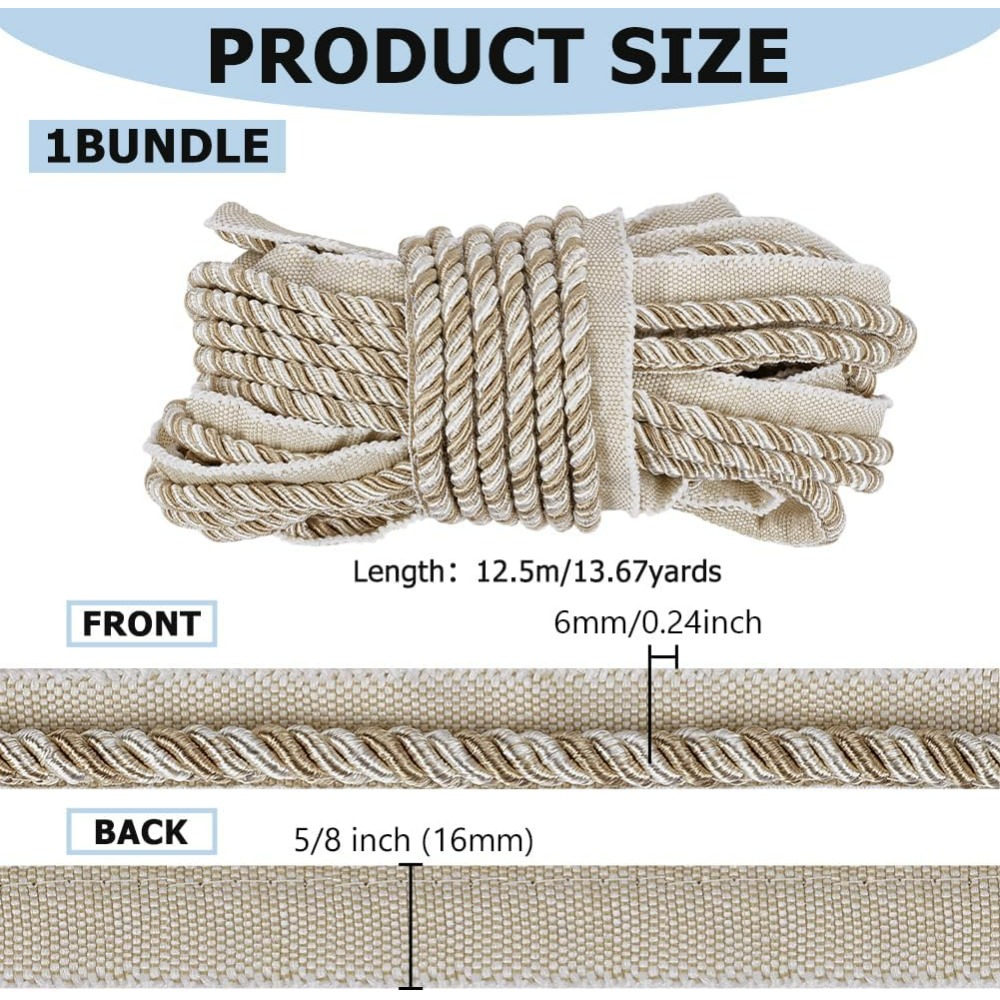 13.7 Yards Twisted Lip Cord Tr - Cord Trim Twisted ulasan dan harga